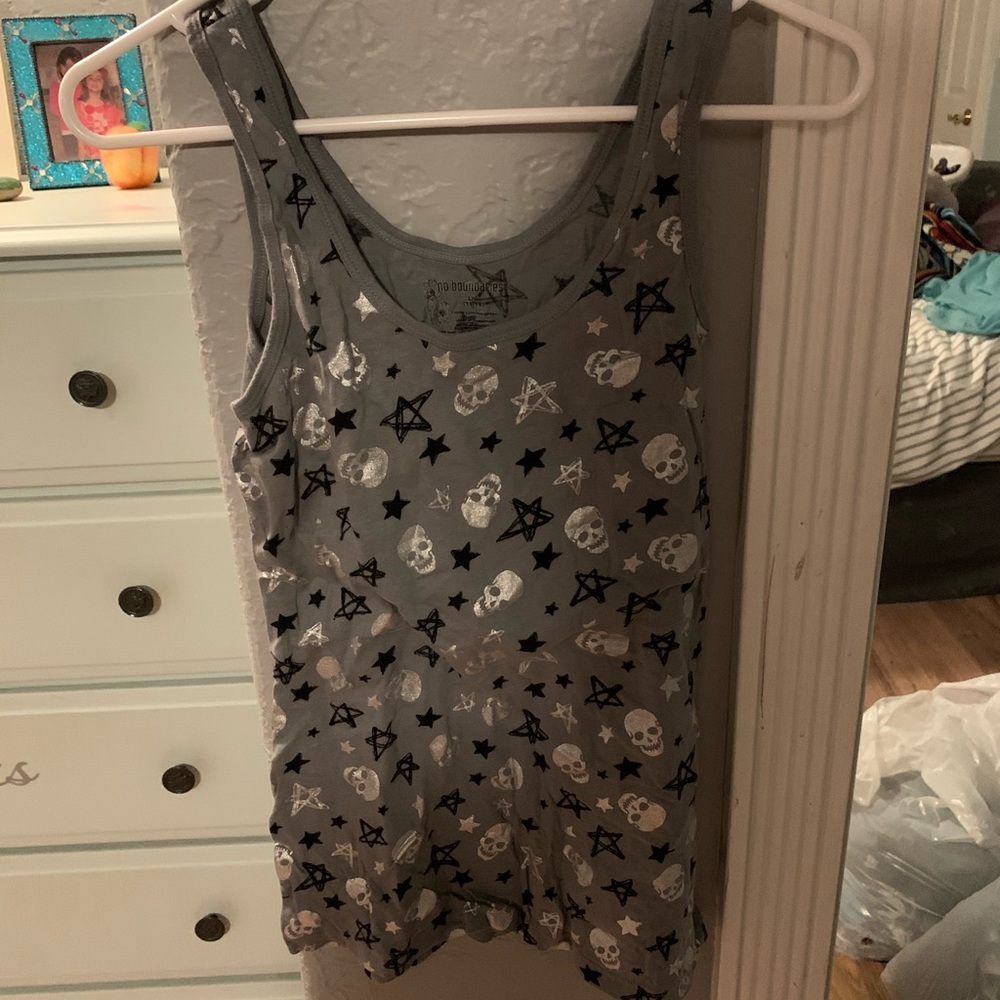 Grey graphic tank top